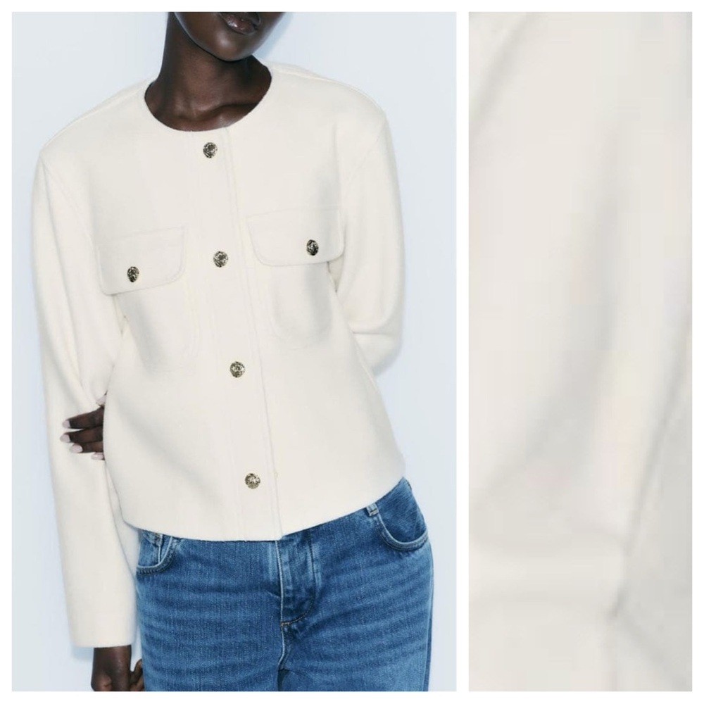 NWT Zara Cream Soft Cardigan/Jacket. Size M. - Picture 2 of 9